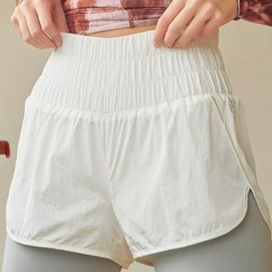 Free people movement white high waited shorts